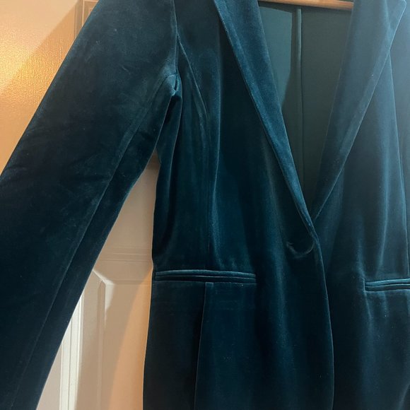 Teal Velour Blazer - size small - Picture 2 of 5
